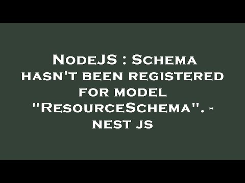 NodeJS : Schema hasn't been registered for model "ResourceSchema". - nest js