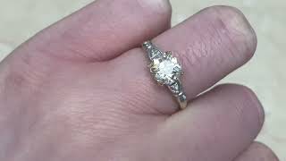 Retro Era 1.26ct Center Old European Cut Diamond Two Tone Diamond Ring - Mildred Ring - Hand Video screenshot 4