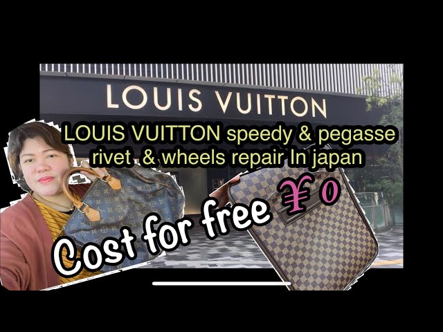 Louis Vuitton suitcase wheel re-rubbering – The Shoe Carers