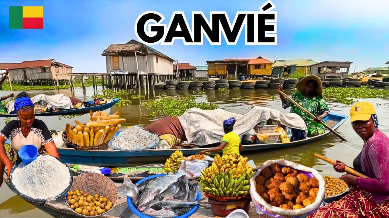 Плавучий рынок Африки в Ганвье, Бенин 🇧🇯