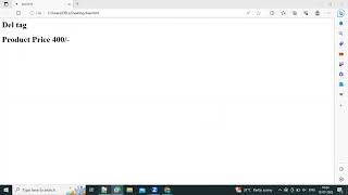 How to use del tag in HTML | Delete tag html