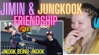 FIRST Reaction to JIKOOK Being JIKOOK JIMIN & JUNGKOOK FRIENDSHIP 😁🤣