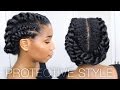 Edgy Twisted Office + Gym Protective Natural Hairstyle | Work Out