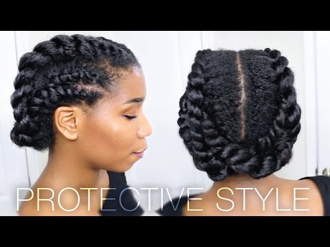 edgy-twisted-office-gym-protective-natural-hairstyle-|-work-out