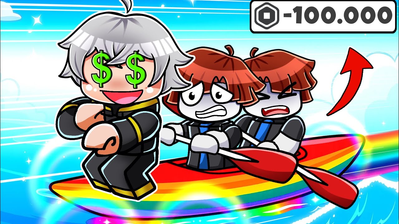 BAKAR 100.000 ROBUX untuk Jadi RAJA AURA FARMING di Kayak Racing Roblox 🤫