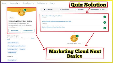 Marketing Cloud Next Basics | Salesforce Trailhead | Quiz Solution
