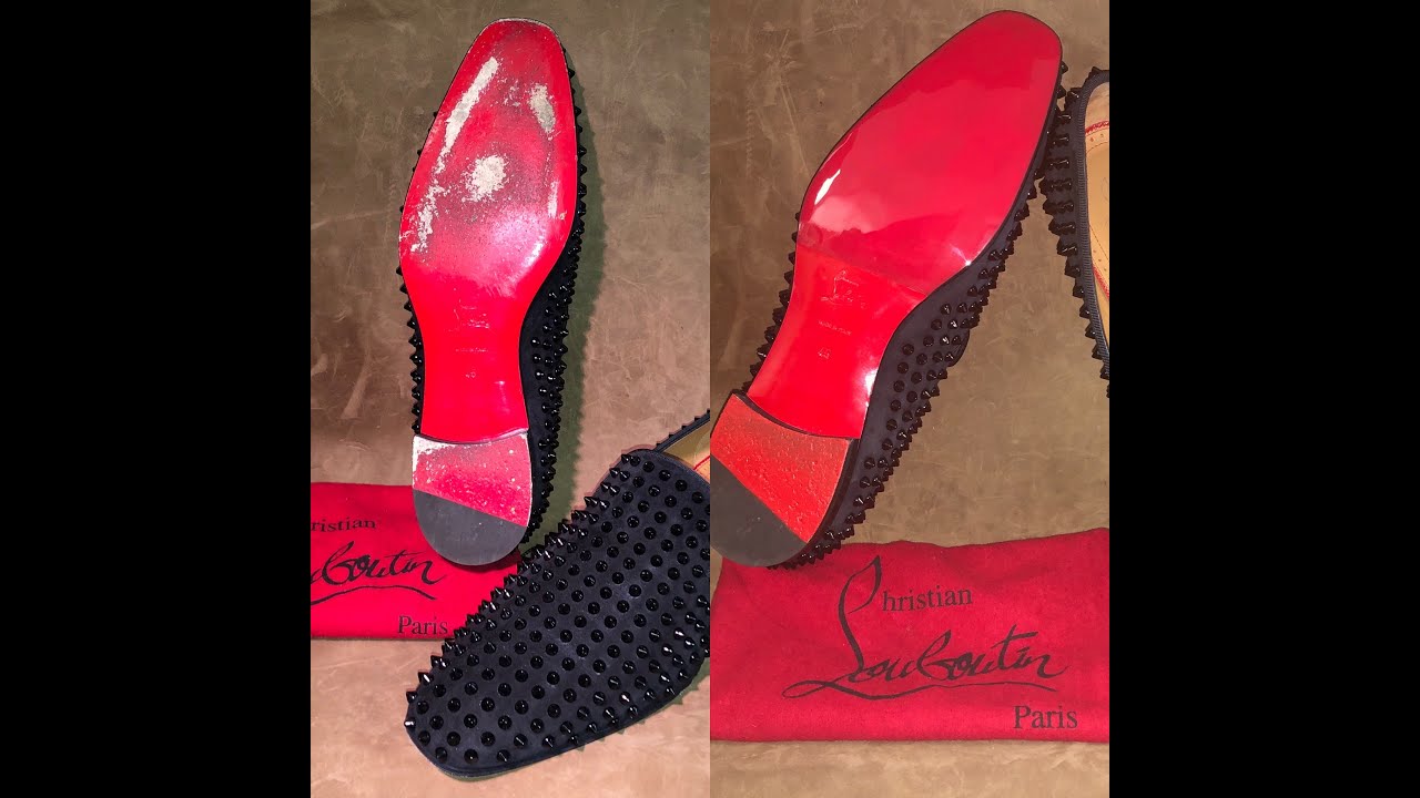 impressionisme cirkulære lodret Mens Christian Louboutin Shoes get a new Mirror Gloss Protective Sole (Sole  Guard) - YouTube