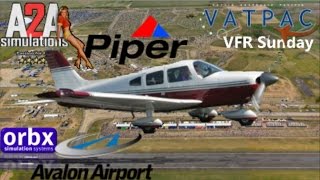 FSX Crossing Port Phillip Bay, A2A Piper PA28 Virtual-HTM leaving Avalon Airshow to Moorabbin