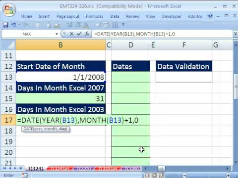 Excel Magic Trick 324: Dynamic Data Validation List of Dates - YouTube
