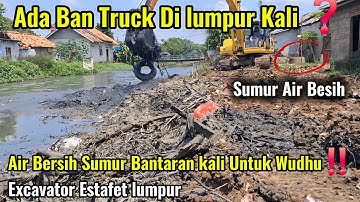 Air Bersih Sumur Bantaran kali Untuk Wudhu‼️ Excavator Estafet lumpur #normalisasikali #dedimulyadi