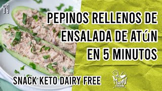 ? SNACK KETO PEPINO RELLENO DE ENSALADA DE ATUN | EASY KETO SUMMER TUNA SALAD | Manu Echeverri