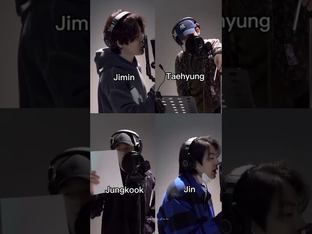 WHO'S VOICE IS YOUR FAVOURITE JIMIN OR V OR JK OR JIN #bts #trending #jungkook #v #youtubeshorts class=