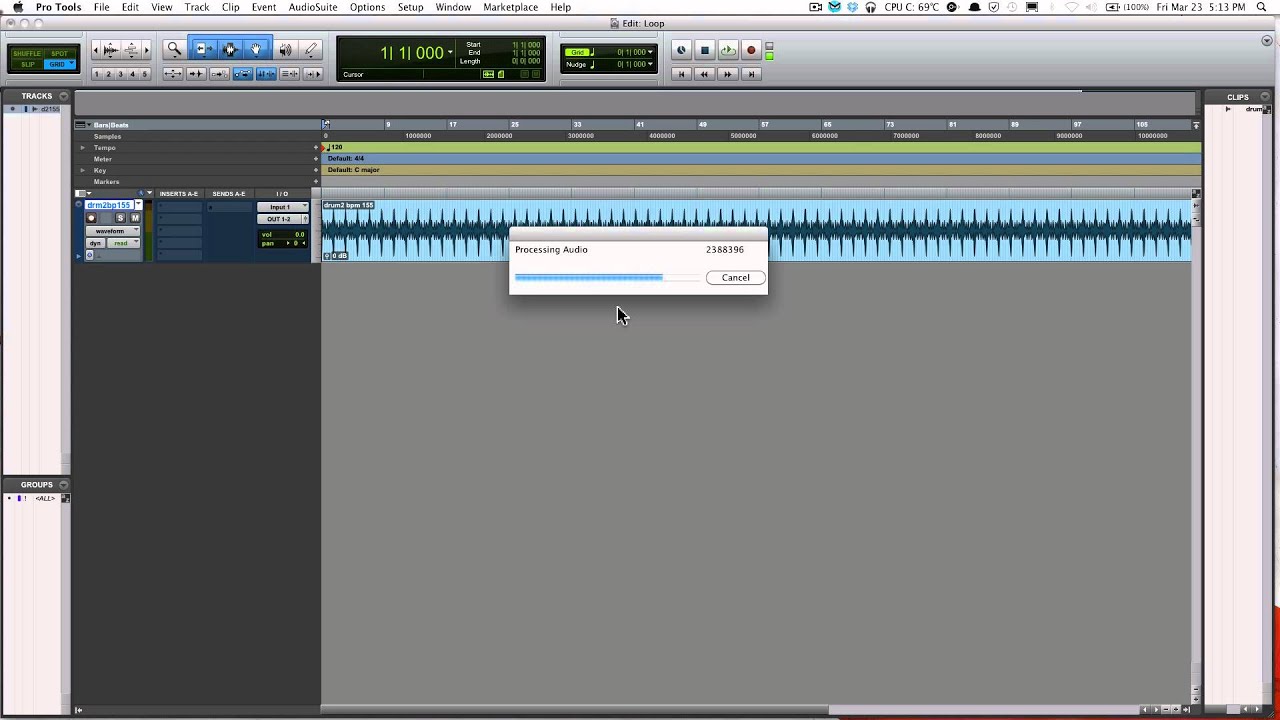 Import tools. Audio track extracted.