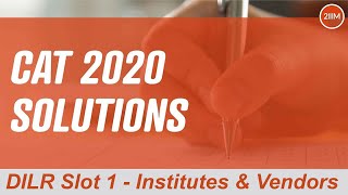 CAT 2020 Solutions Slot 1 DILR | Institutes and Vendors | Question & Answer | 2IIM Online CAT Prep
