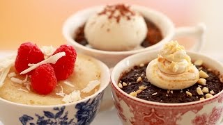 Mug cake trio (molten lava ...