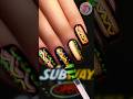 Nail Art Subway fast food #nailart #nails #asmr #trending #mehandi #tattoo #piercing #makeup #fruit