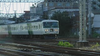 JR相鉄線直通相鉄線内特急各駅停車海老名行きE233系147M110宮ハエと回送E259系+E259系Ne007横クラ、横浜市営バス9-1872、特急踊り子14号東京行き185系8034Mが走行！