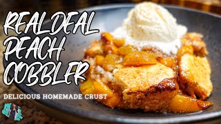 HOW TO MAKE REAL PEACH COBBLER | NO PIE CRUST | EASY & DELICIOUS SOUTHERN RECIPE