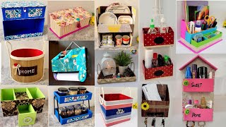 13 Cool Cardboard box ideas| 13 Best out of waste Craft ideas using Cardboard| Cardboard organizers
