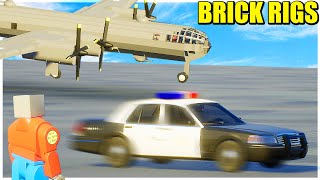 BRICK RIGS - COCHE POLICIA Vs AVION | Gameplay Español