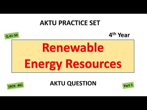 Renewable Energy Resources MCQ AKTU PDF NOTES (80 Important Questions)