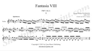 Telemann : Fantasia 8, TWV 40:21 (2/3 : Spirituoso) -- Urtext