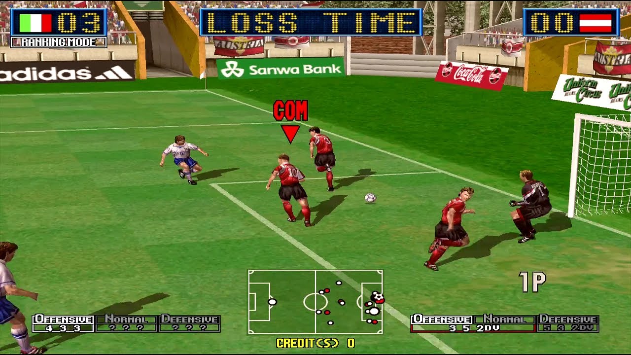 [Naomi] 버추어 스트라이커 2 2000 이탈리아 플레이 4 (Virtua Striker 2 2000 Italy play 4 ...