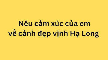 Nêu cảm xúc của em về cảnh đẹp vịnh Hạ Long