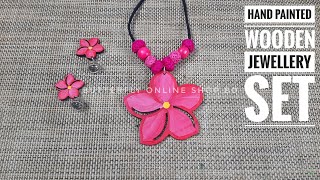Hand painted wooden jewellery set / Crafts by sanjeeda
