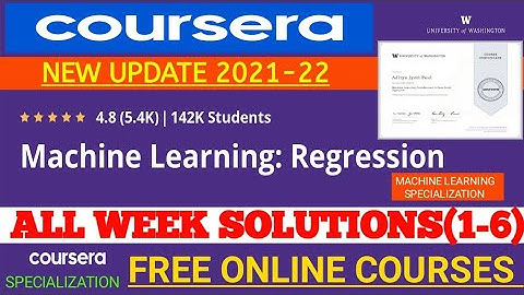 Machine Learning: Regression | Coursera All Week(1-6) 100% Correct Solutions.