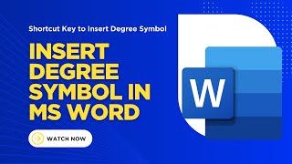 Insert DEGREE SYMBOL in MS Word with EASE? Shortcut Key to Insert Degree Symbol in MS Word