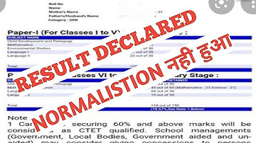 CTET RESULT 2021||CTET RESULT UPDATE||CTET BONUS NUMBER||CTET NORMALISTION MARKS||