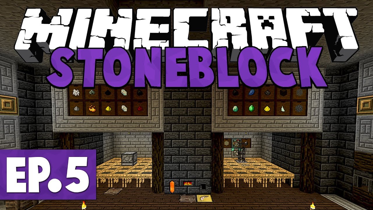 Minecraft Stoneblock Base Upgrade Tinkers Tools 5 Modded Questing Survival Youtube