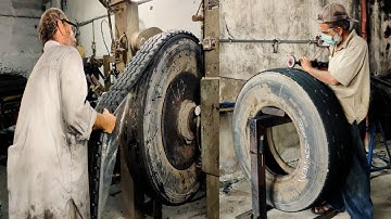 Recapping Old Dead Tyre to Make it New || How Change Ringtread on Tyre Casing