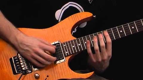 String Skipping Lick with Tapping and Legato Technique - Lead Guitar Lesson