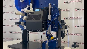 LabelMill - LM3612 Print & Apply Table-Top Roller Tamp Label Applicator for Small Stainless Tubes