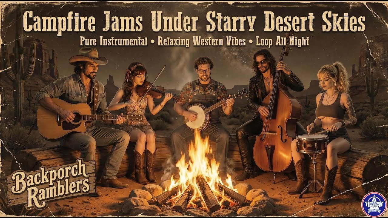 Sleeping Under The Desert Stars 🌌🔥 Cozy Western Guitar [ Backporch Ramblers ]