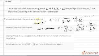 Two Waves Of Slightly Different Frequencies F1 And F2 F1 Gt F2 With Zero Phase Dif...