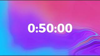 50 Minute Countdown Timer ⏳ | Color Gradient Background 🌈 | Calm Focus Study Music