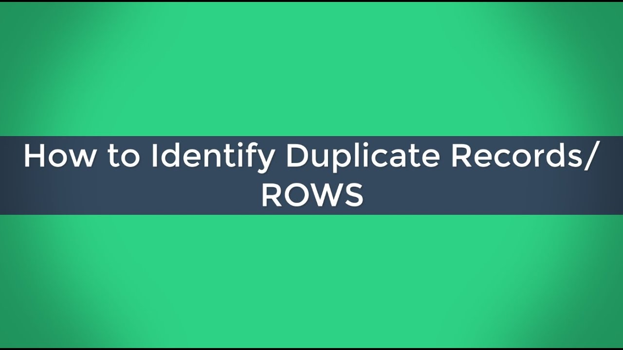 how-to-highlight-duplicate-records-or-rows-in-excel-youtube