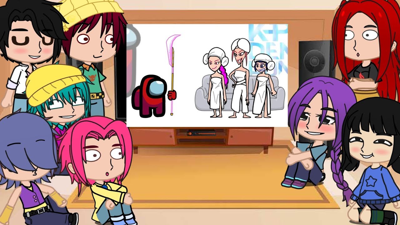 KPop Demon Hunters React to Mini Crewmate Kills KPop Demon Hunters Characters | All parts