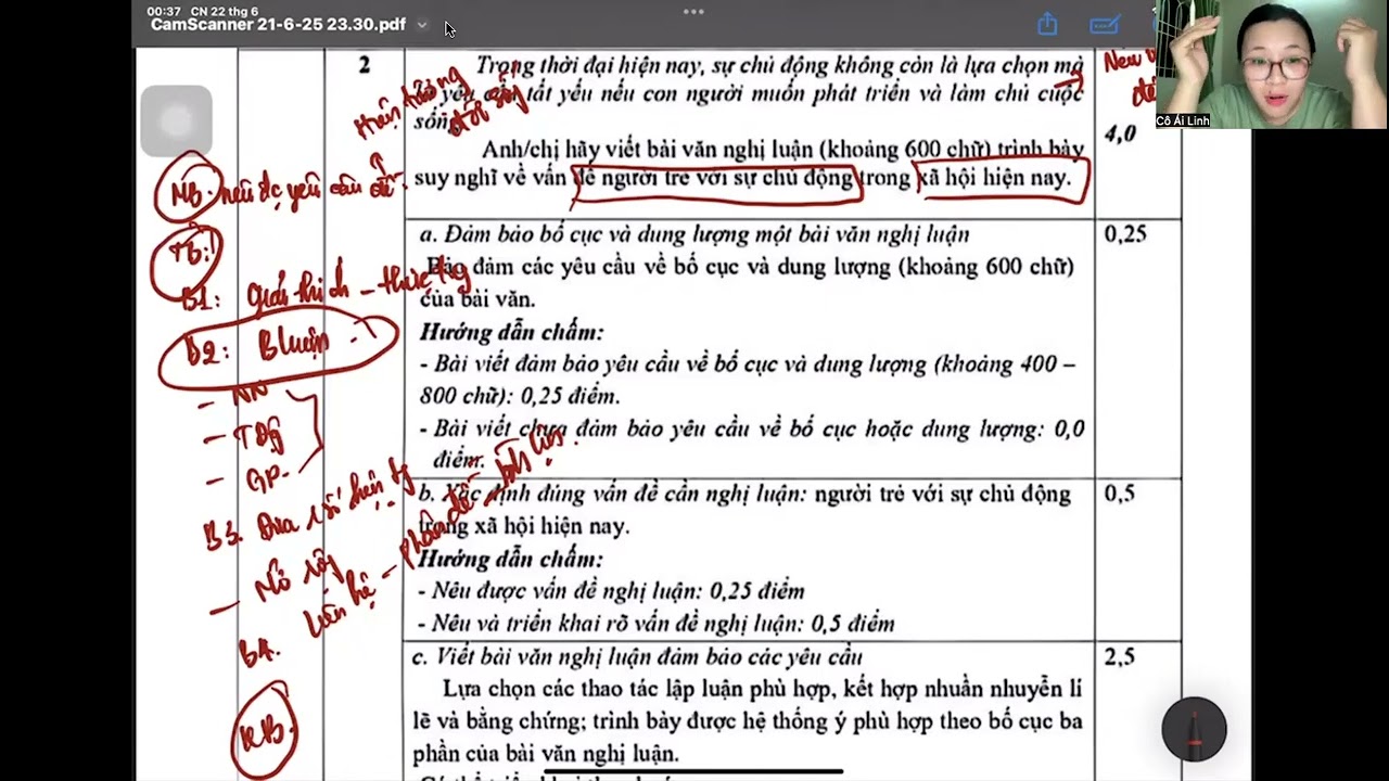 PHƯƠNG PHÁP TẠO LẬP BÀI VĂN NGHỊ LUẬN XÃ HỘI THÔNG QUA ĐỀ SỞ NAM ĐỊNH - CÔ ÁI LINH