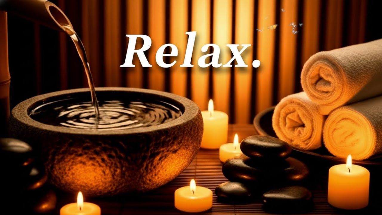 Peaceful ZenSpa Retreat ✨ Bamboo Water Pour & Candlelight Warmth