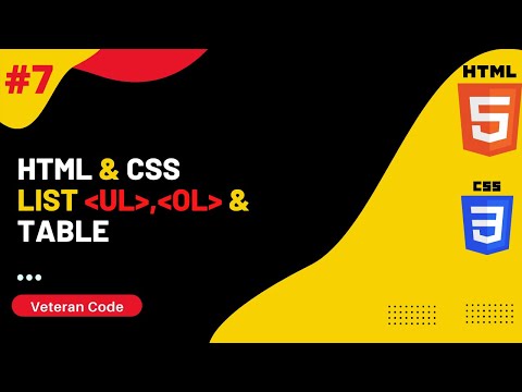 Html  Lists and Tables | Html CSS Tutorials #7
