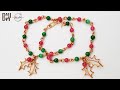 Holly leaf Christmas bracelet- How to make simple jewelry from copper wire 439
