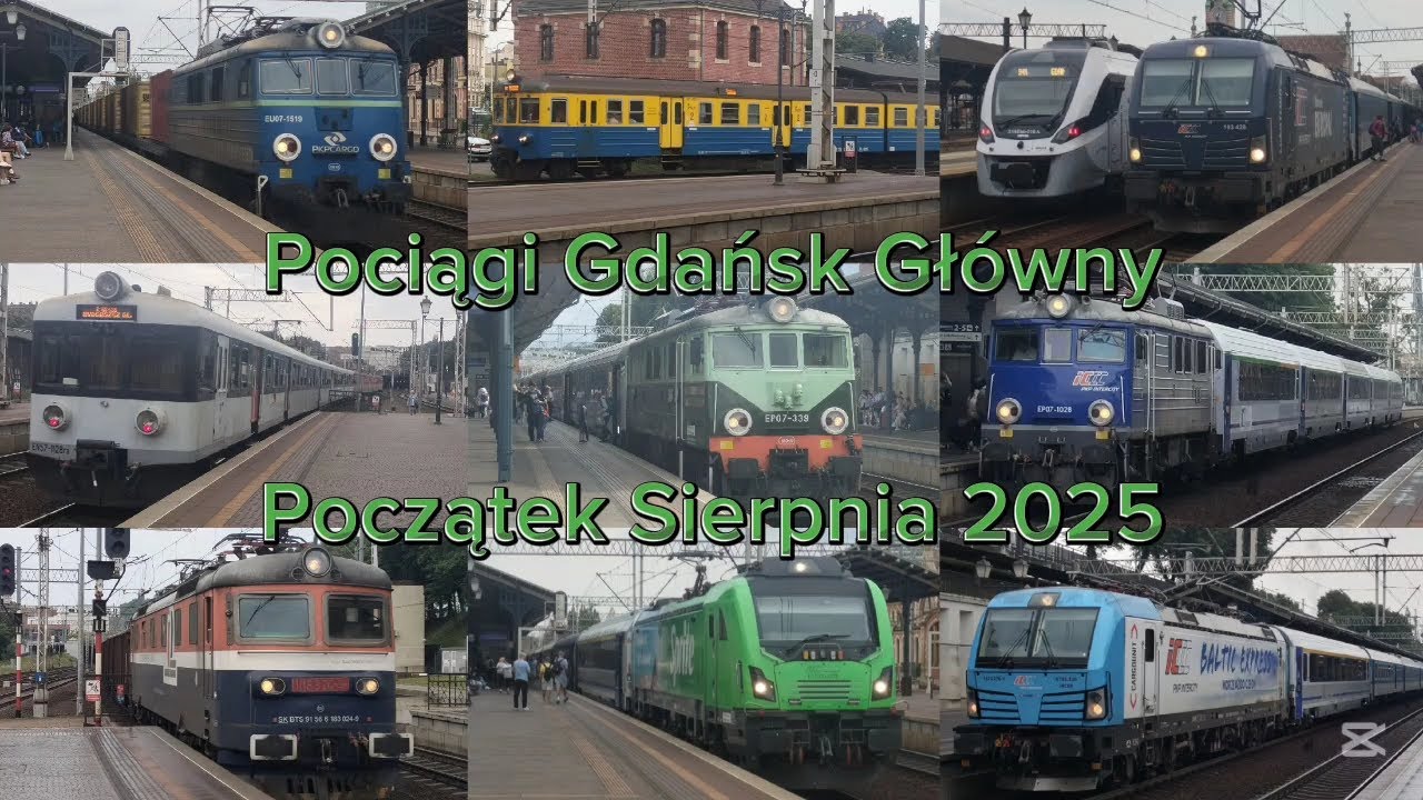 Pociągi Gdańsk Główny początek sierpnia 2025
