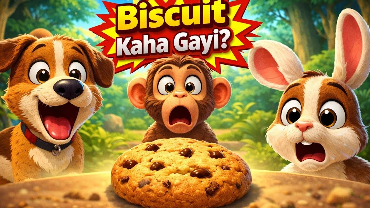 Aakhiri Biscuit Kisne Khayi? 🍪🐶 | Funny Animal Cartoon Story in Hindi 