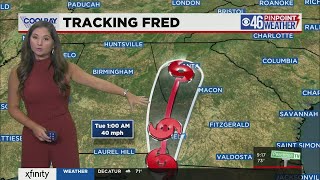 Fred will bring heavy tropical rain to North Georgia Tuesday morning