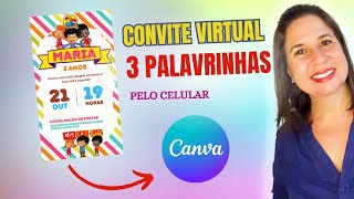 COMO FAZER UM CONVITE VIRTUAL DA BARBIE PELO CELULAR (convite simples) /  Tutorial Canva 