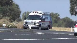 Yolo County EMS AMR Ambulance Unit 317 Responding Code 3 To Vehicle Accident